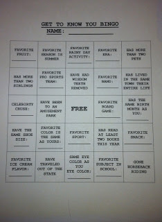 classroom bingo for engagment
